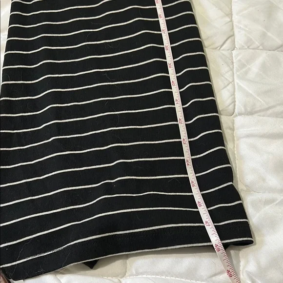 Lush  Black and Ivory Striped Sleeveless Knit Dress - Picture 9 of 10